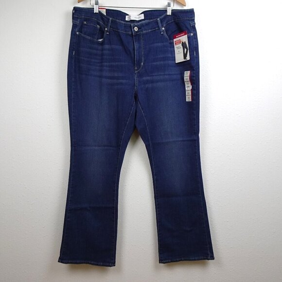 Levi Strauss Bootcut Jeans Women's Plus Size 22 Blue Denim Stretch Mid Rise - Picture 1 of 10
